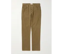 Pantaloni slim-fit a gamba dritta in velluto a coste di cotone