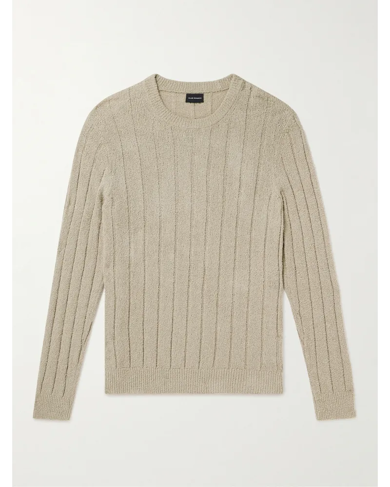 Club Monaco Pullover in misto cotone bouclé a coste Neutri