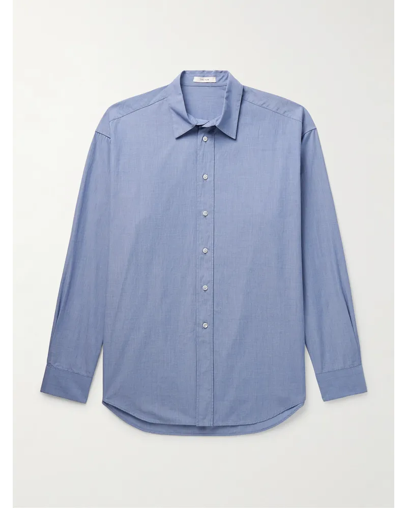 The Row Camicia in popeline di cotone Miller Blu