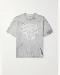 Acne Studios T-shirt in jersey di cotone con stampa Grigio