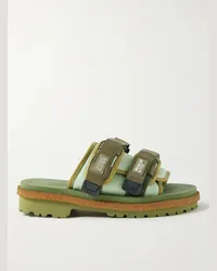 Moncler Suicoke 2 Moncler 1952 Moto Mountain Ripstop and Rubber Slides Verde