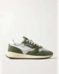 AUTRY Sneakers in camoscio e shell con finiture in pelle Reelwind Low Verde