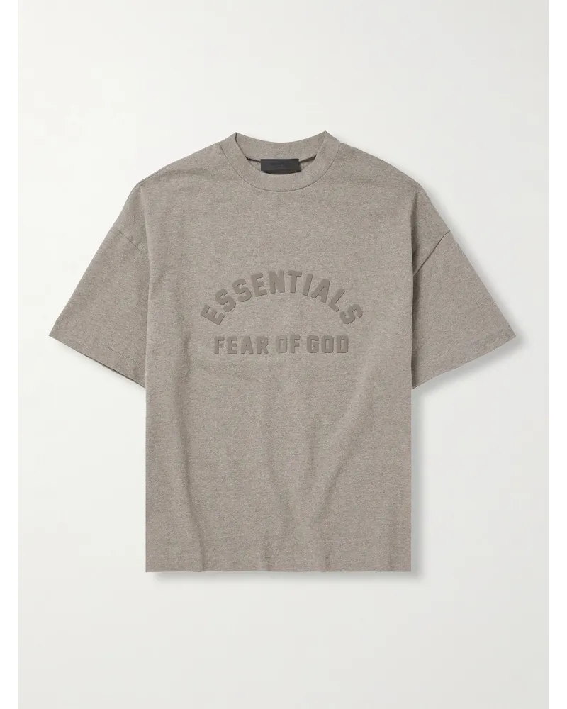 Fear of God T-shirt oversize in jersey di cotone con logo applicato Grigio