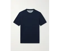 Brunello Cucinelli T-shirt in jersey di cotone Blu
