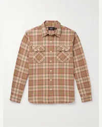 RRL Camicia a quadri in cotone Matlock Marrone