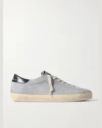 Golden Goose Sneakers in camoscio con finiture in vernice effetto consumato Super-Star Grigio