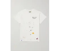 GALLERY DEPT. T-shirt in jersey di cotone con logo e schizzi di vernice Boardwalk Bianco
