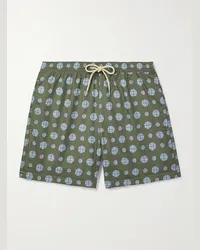 Massimo Alba Shorts da mare medi a gamba dritta stampati Kite Verde