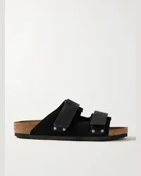 Birkenstock Sandali in camoscio con finiture in nubuck Uji Nero