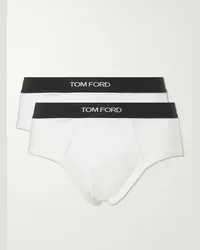 Tom Ford Confezione da due slip in cotone stretch Bianco