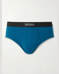 Ermenegildo Zegna Slip in cotone stretch Blu