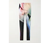 Pantaloni slim-fit a gamba dritta in cady stampato