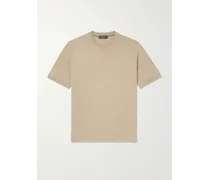 T-shirt in misto seta e lino