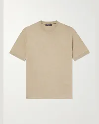 Loro Piana T-shirt in misto seta e lino Neutri