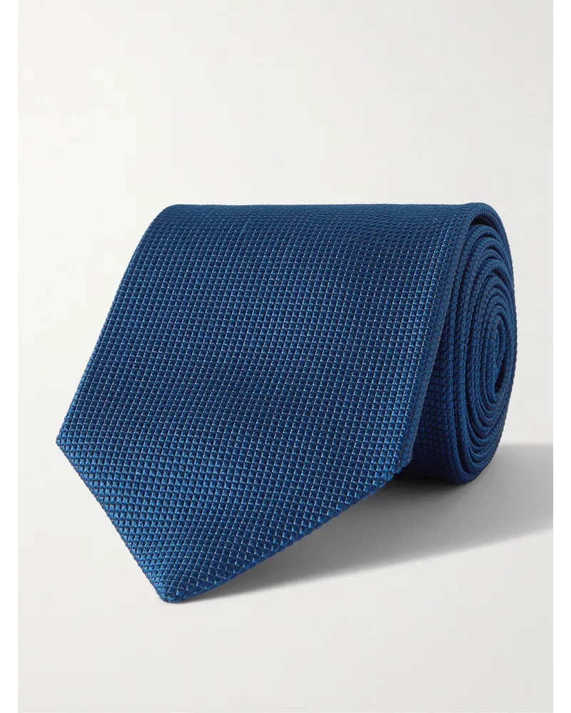 Charvet Cravatta in seta jacquard, 8 cm Blu