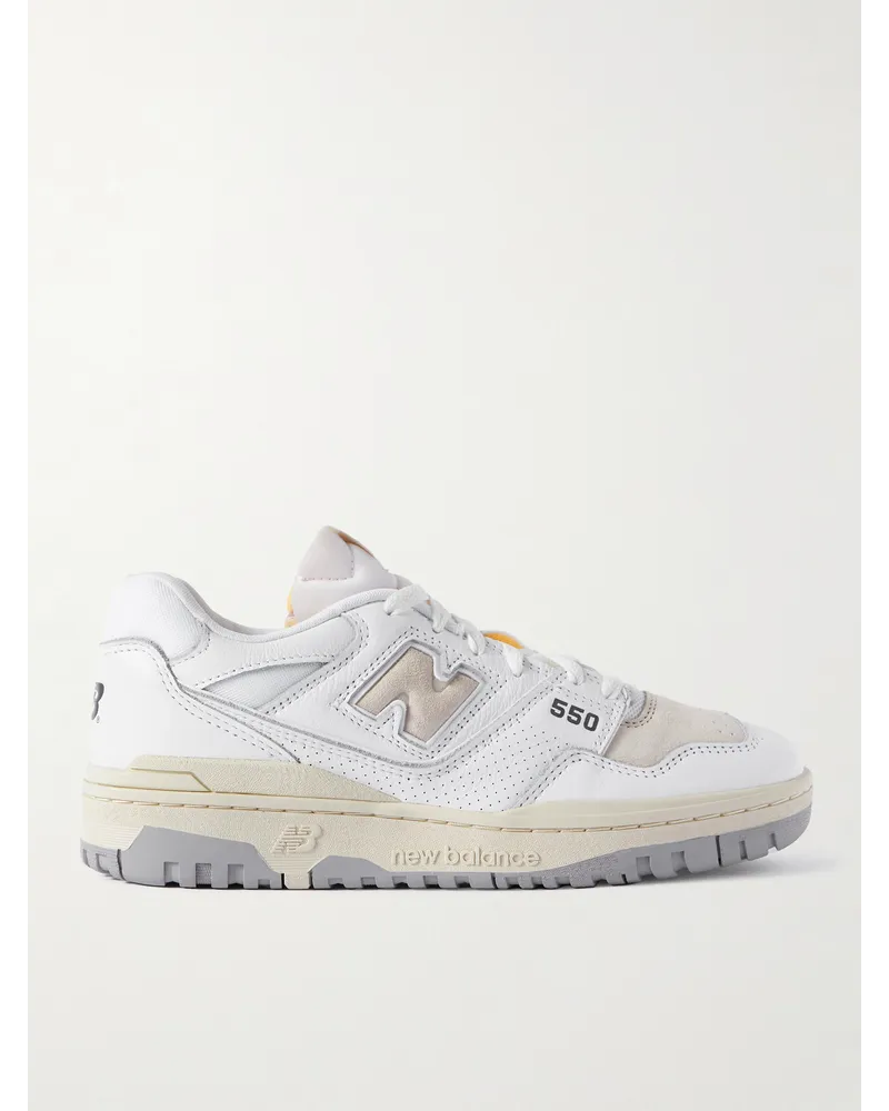 New Balance Sneakers in pelle, camoscio e mesh traforate 550 Bianco