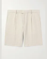 Club Monaco Shorts a gamba dritta in lino con pinces Neutri