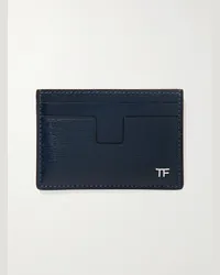 Tom Ford Portacarte in pelle con logo Blu