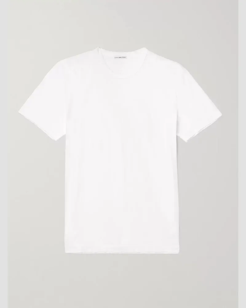 James Perse T-shirt in jersey di cotone pettinato Bianco