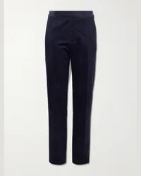 Ralph Lauren Pantaloni a gamba dritta in velluto a coste di cotone Gregory Blu