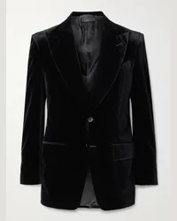 Tom Ford Blazer slim-fit in velluto di cotone Atticus Nero