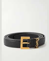 Saint Laurent 2cm Full-Grain Leather Belt Nero