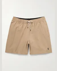 Ralph Lauren Shorts da mare medi a gamba dritta in tessuto riciclato Traveler Marrone