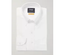 Camicia in cotone Oxford bianco con collo button-down