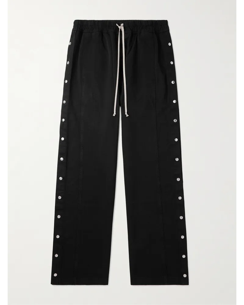 DRKSHDW by Rick Owens Pantaloni in twill di cotone con coulisse Pusher Nero