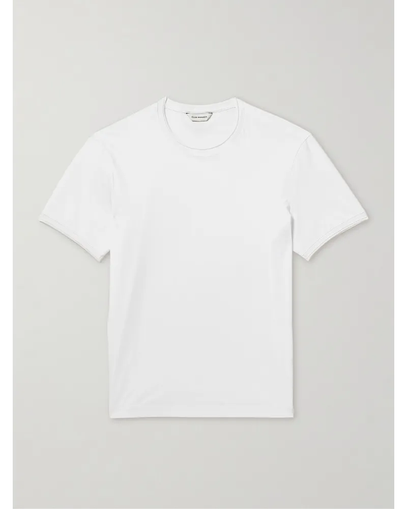 Club Monaco T-shirt in jersey di cotone mercerizzato Refined Bianco