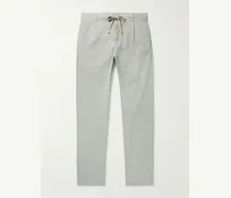 Pantaloni slim-fit a gamba dritta in cotone a righe con coulisse Tanker