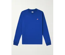 New Balance Maglia in jersey di cotone con logo applicato Blu