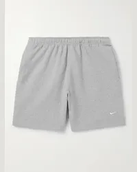 Nike Shorts a gamba dritta in jersey di misto cotone con logo ricamato Solo Swoosh Grigio