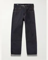 Visvim Jeans a gamba dritta in denim cimosato Social Sculpture 01 Blu