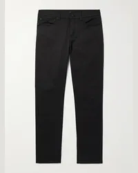 Dunhill Pantaloni slim-fit in twill di cotone Nero