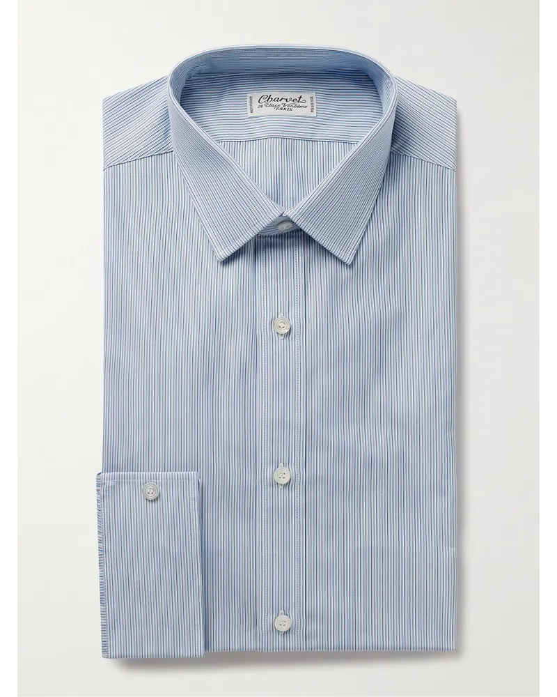 Charvet Camicia in cotone a righe Blu