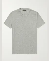 Tom Ford T-shirt in misto modal e cotone stretch Grigio