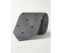 Drake’s Cravatta in grenadine di seta jacquard a pois, 8 cm
