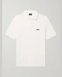 Ermenegildo Zegna Polo slim-fit in cotone piqué Bianco