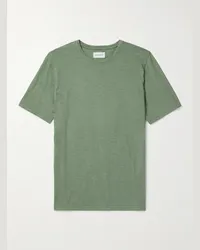 Oliver Spencer T-shirt in jersey di cotone fiammato Conduit Verde