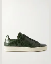 Tom Ford Sneakers in vernice effetto coccodrillo Warwick Verde