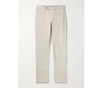 Pantaloni chino slim-fit in twill di cotone tinti in capo