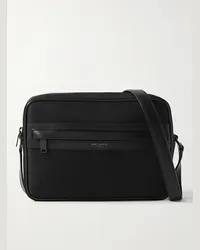 Saint Laurent Camp Leather-Trimmed ECONYL Messenger Bag Nero