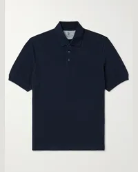 Brunello Cucinelli Polo in cotone piqué Blu