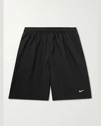 Nike Shorts a gamba dritta in shell stretch con coulisse e logo ricamato Nero