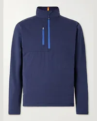 Peter Millar Giacca da golf in shell trapuntato e jersey stretch con mezza zip Weld Elite Hybrid Blu