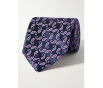 Cravatta in seta jacquard con motivo paisley, 8,5 cm