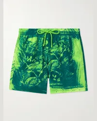 Loewe Paula's Ibiza Shorts da mare corti a gamba dritta stampati Verde