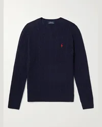 Ralph Lauren Pullover in misto lana e cashmere a trecce Blu