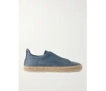 Sneakers slip-on in tela con finiture in pelle Triple Stitch
